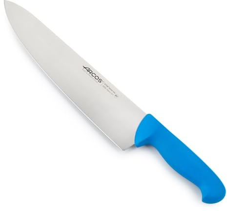 Arcos Couteau de Chef Professionnel - Lame Acier Inoxydable NITRUM 30 cm - Durabilité et Coupe Supérieure - Manche Polypropylène Bleu - Série 2900