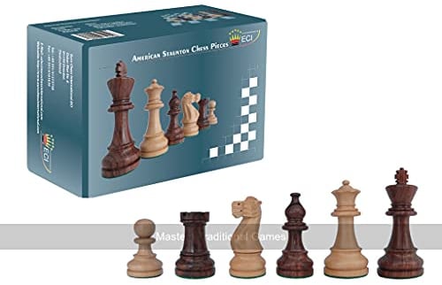 SchachQueen - American Staunton Schachfiguren, Holz, Königshöhe 98 mm, für Erwachsene ab 12 Jahren