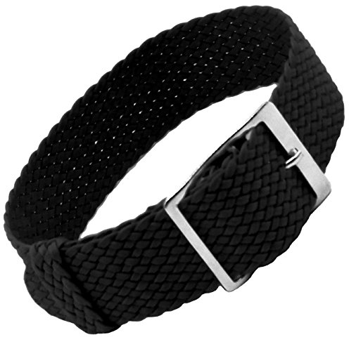 Eichmüller Perlon Textilband – Band (20 mm – Silber, Schwarz)