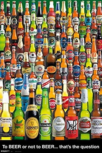 Grupo Erik To Beer or Not To Beer Poster - Bier Poster - Kunstdruck - Deko Wohnzimmer oder Deko Schlafzimmer - Deko Zimmer - Größe : 61 x 91 - Offizielle Lizenz