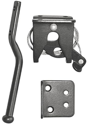 Nuvo Iron Spring Loaded Latch & Catch with Adjustable Cable for Gates and Pens, LCWSLBLK