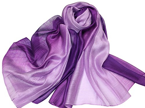 PB-SOAR Mode Damen Farbverlauf Schal Halstuch Stola 200 x 83cm, leicht und groß, 14 Farben auswählbar (Lila)