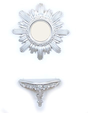 Konsole + Spiegel Sonne Silber Barock Stil Vintage Fake Set Eingang