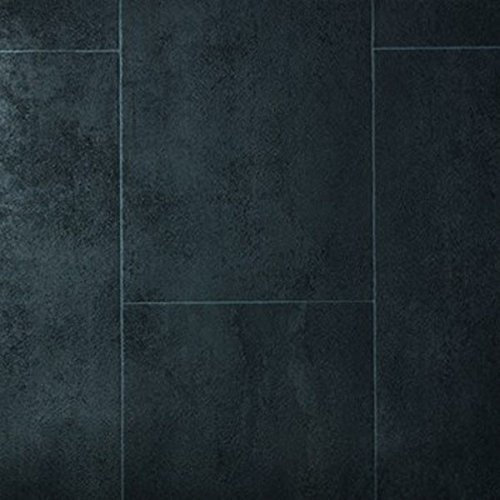 livingfloor® PVC Bodenbelag Fliese Anthrazit 2m Breite, Länge variabel Meterware, Größe:10.00x2.00 m