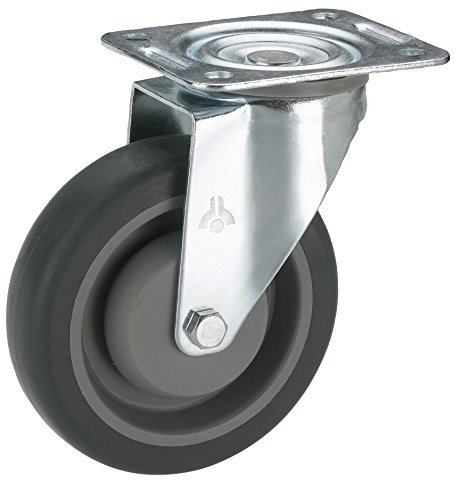 Dörner + Helmer 715465F Transportgeräte-Lenkrolle TPE-Lauffläche Kugellager 80 x 32 mm/Platte 105x85mm