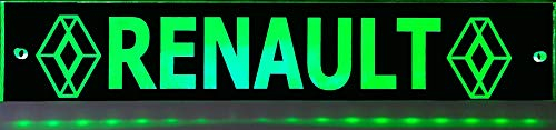 LED Schild kompatibel mit Renault 60cm x 10 cm / 30cm x 6cm USB 12V/24V LED-Beleuchtung Lasergraviert Edles Leuchtschild als Truck-Accessoire Beleuchtetes Raute-Schild