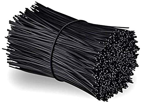 Chingde Twist Cable Ties, 200 Stück Cable Tie Bindings, Plastic Coated Iron Wire, Cable Ties Reusable für Bündeln Befestigen Basteln (Schwarz)