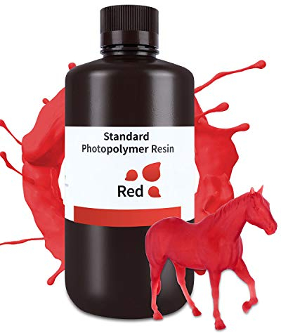 ELEGOO Standard 3D Printer Resin, Clear Red 1000g, 405nm Fast Curing Photopolymer Resin, Ideal for Beginners with Easy Molding for LCD/MSLA 3D Printing
