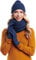 Hilltop Winter Kombi Set aus Loop-Schal, passender Strickmütze und Handschuhe, 3-teilig, Geschenk für Frauen, Farbe:Jeans