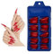 Lot de 100 faux ongles naturels - 10 tailles - Mat - Couverture complète - Pour ongles longs et pointus - Pour manucure - Rouge