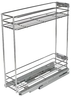 Nisko Cestello ESTRAIBILE cucina in Acciaio Cromato estrazione totale - SOFT CLOSING Porta bottiglie (Per Modulo 20cm)