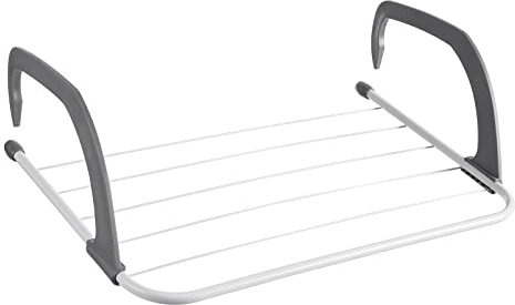 Rainberg 5 Bar Radiator Clothes Airer Rack, Foldable Clothes Airer with Adjustable Arms, Laundry Dryers Clothes, Hanging Drying Rack (Pack of 1)