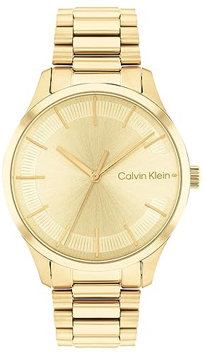 Calvin Klein Analog Quarzuhr Für Männer und Frauen Kollektion Iconic Bracelet - 35MM mit Goldfarben Edelstahlarmband - 25200043