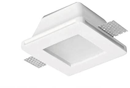 Porta Faretto In Gesso GU10 Da Incasso Quadrato + Vetro - Mondo Led