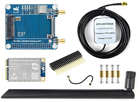 Waveshare SX1303 868M LoRaWAN Gateway Hat for Raspberry Pi L76K Module Standard Mini-PCIe SocketLong Range Transmission Large Capacity Multi-Band Support