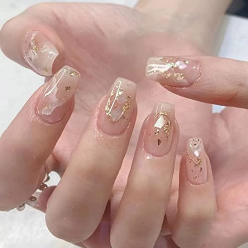 Carufin 24pcs échecs étoiles lune ongles autocollants or blanc rose étoiles cristal faux ongles autocollants imprimés sur faux ongles faux ongles pour un usage quotidien (E, 24)