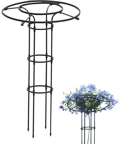 120cm Garten Rankhilfe Metall Ranksäule Für Kletterpflanzen Pflanzen Rankhilfe Blumen Rosen Kletterhilfe Wetterfest Garten Rankgitter Tomatenkäfig Pflanzenstütze Obelisk Für Pflanzen,Tomaten, Rosen
