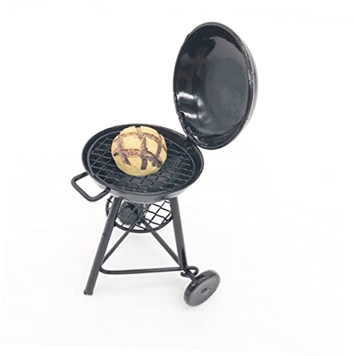 EXCEART Mini-grill Grillüberdachung Ofengrill Küchenherd Bratofen Küchenzubehör Miniatur-küchenmöbel Miniatur-grillwerkzeug Mini Grill Dekoration Runden Modell