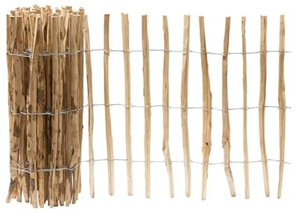 Garmix Staketenzaun Holzzaun Holzlamellen Gartenzaun 5m (100cm 7-8cm)