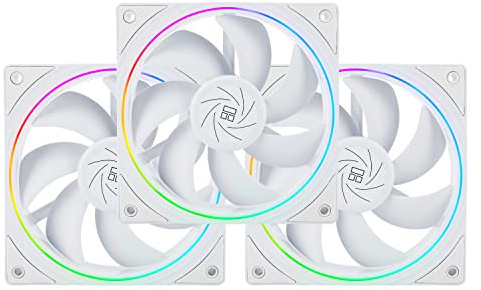 Thermalright TL-S12W X3 Ventola CPU 120 mm Case Cooler Fan, 4pin PWM connettore ventola silenziosa del computer con cuscinetto S-FDB incluso, fino a 1500 RPM ventola di raffreddamento (bianco)