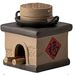 Quemador de Incienso Quemador de Incienso Quemador de Incienso de cerámica con Cubierta Incienso Quemador de Incienso doméstico Estufa de Madera Quemador de Incienso Adornos de aromaterapia Porta