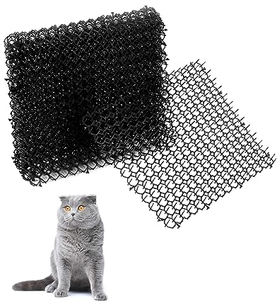 QWORK® 10 Pack Cat Scat Mat Cat Spikes to Prevent Animals from Entering the Garden and Destroying Plants (34x41cm I 14x16)