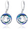 Delphin Ohrringe Damen 925 Sterling Silber Delfin Baumeln mit Blau Kristallen Tropfen Ohrringe Delfin Anhänger Ozean Delfin Schmuck für Mutter Frauen Mädchen Frau Geburtstagsgeschenk