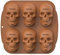 Gfamous Halloween 6er 3D SSilikonform,Totenkopf-Backform,Totenkopf-Eiswürfel,Halloween Backform Schädel-Silikon-Kuchen-Form Großen Spuk Schädel-Kuchen-backen-wannen Für Halloween-Geburtstags-Party