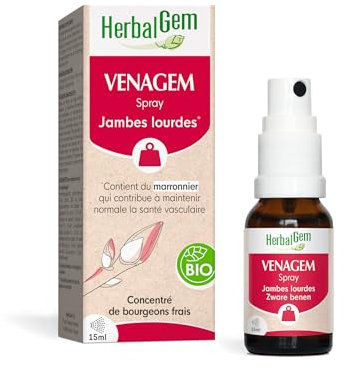 HerbalGem Spray Venagem Jambes lourdes Bio Complexe de Gemmothérapie Concentrée 15 ml