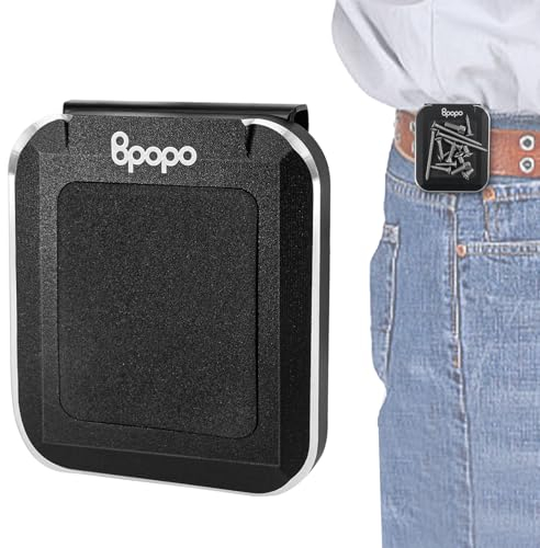 BPOPO Magnetic Belt Clip Tool Holder, Powerful Neodymium Magnet, Aluminum, Silver and Black, Tool Belt Clip, Utility Holster Pouch
