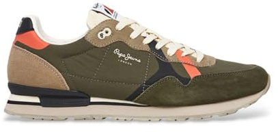 Pepe Jeans Brit Road M Herren-Sneaker, Green Range Green, 10 UK
