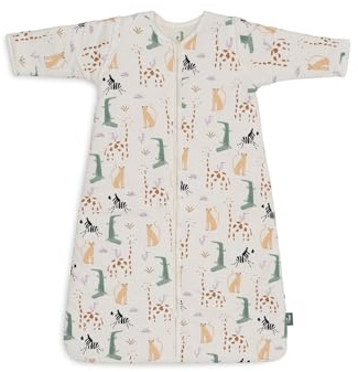 Jollein Schlafsack Baby - Jungle Jambo - 90 cm - Baumwolle - 2.0 bis 3.0 TOG - Abnehmbare Ärmel - OEKO-TEX Zertifiziert - Baby Schlafsack - Dschungel Print