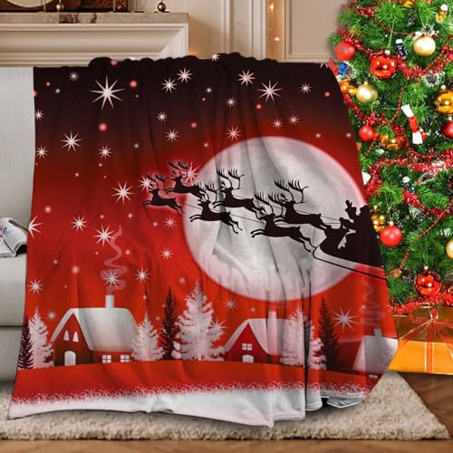 KXHHYB Coperta natalizia 150x200cm,coperta divano natalizia, coperta natalizia matrimoniale morbida e calda, per divano, ufficio, viaggi all'aperto (A,150x200cm)