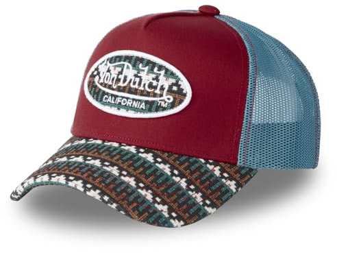 Von Dutch Kappe für Damen und Herren, Trucker-Kappe ETHNIK, verstellbar, Rot / Blau / Weiß, Einheitsgröße