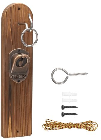 sourcing map Wooden Bottle Opener Wall Mounted, Vintage Beer Cap Opener with Magnetic and Screws Unique Gifts for Men Beer Lovers Bar Decoration Birthday Present, Bronze