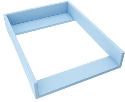 regalik Wickelaufsatz für Hemnes von IKEA, Wickeltischaufsatz für 50 cm Kommoden, Abnehmbar Wickelkommode aufsatz, Gerade Frontplatten, Blau, 72cm x 54cm