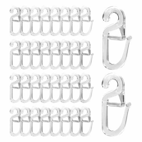 Überklipshaken, 120 Stück 6mm Universal Überklipshaken, Transparent Faltenlegehaken, mit 6mm Öse Gardinenhaken, für Vorhangstangen und Gardinenstangen