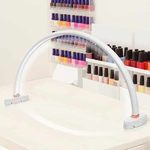 obcd Half Moon Light for Nail Desk,24 inch Half Moon Lamp,Portable Ring Light for Eyelash Extensions,Suitable for Nail Beauty Crafts Sculpture，Brightness Adjustable