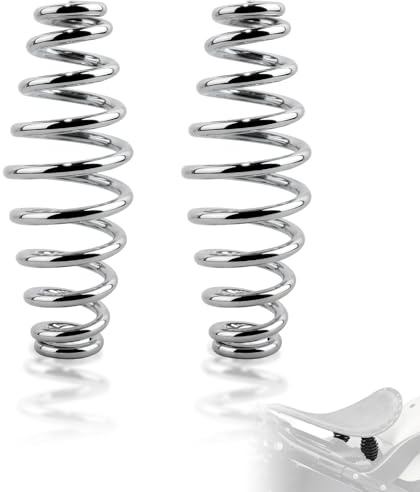 FOVPLUE 5 Seat springs for Solo Seats,Chrome Barrel Motorcycle Seat Spring universal fits for Harley Sportster XL883 1200 Bobber Chopper Custom Application, for Honda Yamaha Kawasaki Suzuki | Chrome Barrel Motorcycle Seat Spring universal fits for Harley Sportster XL883 1200 Bobber Chopper Custom Application