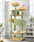 Globlazer Rascador para Gatos Cactus Verde, Arbol Rascador para Gatos XXL Grandes Alto 195 cm con 2 Nidos, 2 Acolchada Percha, Hamaca, Peluche Juguetes, Torre para Gatos Adultos Maine Coon Ragdoll