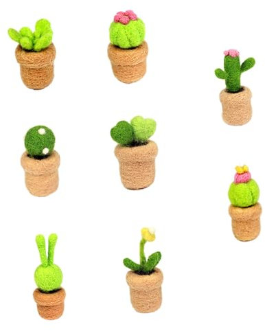 COOPHYA 24stücke Wollfilz Teiliges Nadel Filz Kit Für Mini Kaktus Dekorationen Sicheres Material Kreatives Bastelset Für Freizeitgestaltung Und Handwerkliche Fertigung