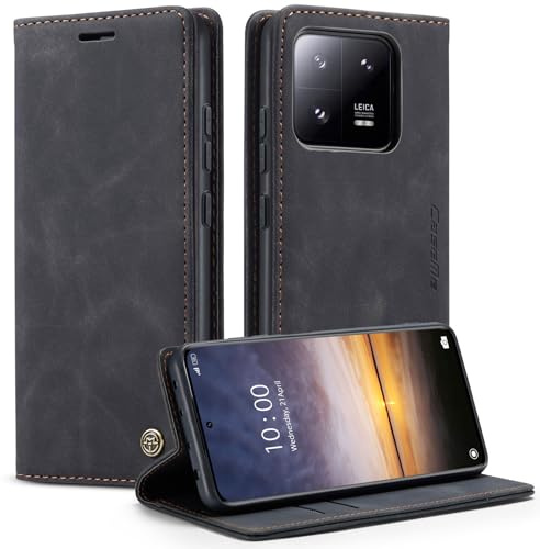 Monweicz Cover Compatibile con Redmi Note 13 Pro 5G, Custodia Portafoglio con Slot per Scheda, Protezione Completa Premium in Pelle PU, Flip Libro Magnetica Redmi Note 13 Pro 5G, Nero