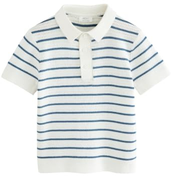 NEXT Jungen Standard Strick-Poloshirt mit Knopfdetail 100% Baumwolle 62-122