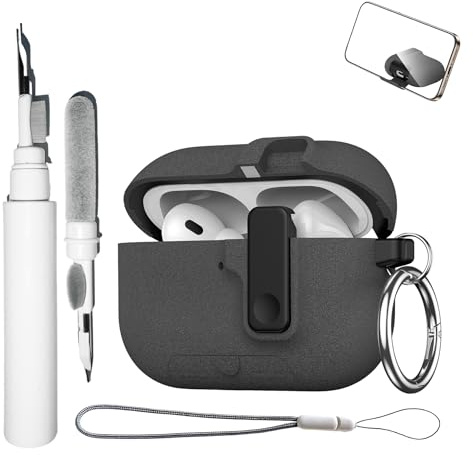 Lucchetto Custodia Compatibile Con AirPods Pro 3 con Kit Di Pulizia | Lucchetto Cinturino Da Polso Compatibile con Ricarica Wireless Antiurto Resistente Alle Cadute Per Uomo Donna