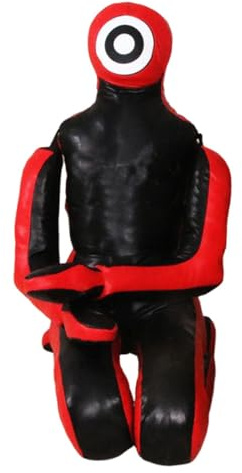 Hellery Wrestling Ungefüllt Trainingspuppe Boxsack Judo Trainingsgerät Aus Robustem Pu für Authentisches Wurfüben Und Vielseitige Übungen für, Rot Schwarz