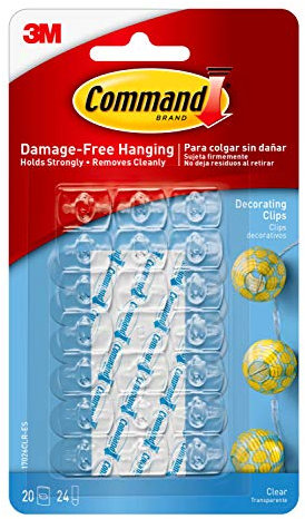Command Decorating Clips, Clear, 20-Clip, 6-Pack