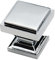 Southern Hills Polished Chrome Square Cabinet Knobs - Pack of 5 - Bathroom Vanity Knobs, Modern Dresser Knob, Kitchen Pulls, Chrome Cabinet Hardware, Cupboard Drawer Knobs SHKM002-CHR-5