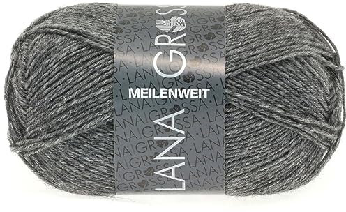 LANA GROSSA Meilenweit 50g | Sockenklassiker, waschmaschinenfest | Handstrickgarn aus 80% Schurwolle & 20% Polyamid | 50g Wolle zum Stricken & Häkeln | 210m Garn FB1104