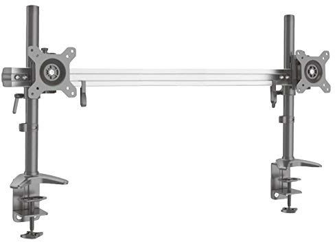 HFTEK 2-Fach Halterung Monitorarm Tischhalterung Halterung Halter für 2 Bildschirme von 15-40 Zoll - VESA 75/100 (MP220C-XN)-Individuell umrüstbar