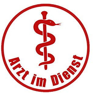 Aufkleber Arzt im Dienst Autoaufkleber Ø 8cm Sticker Waschstrassenfest UV-Beständig Premium Edition